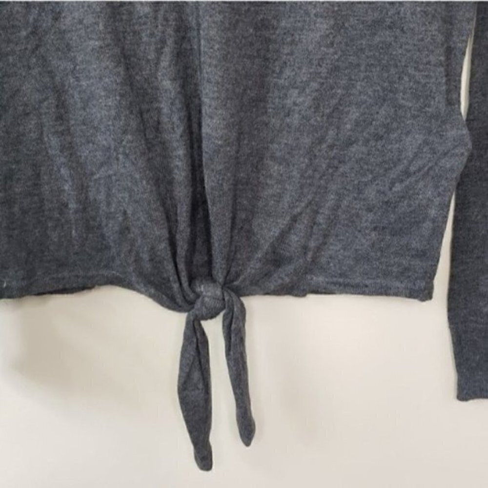 Madewell Gray Lightweight Tie Front Sweater Size XS - Picture 2 of 5